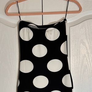 Capella polka dot tube dress size M Black and White